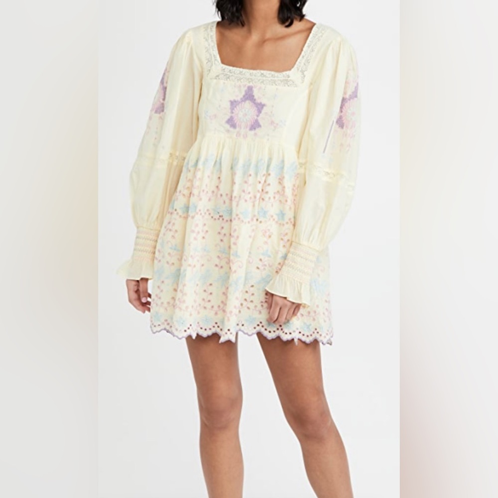 Loveshackfancy Freja Dress sz2 Rise & Shine, long sleeve, embroidered